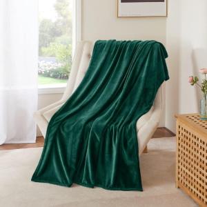 imageNICETOWN Soft Blanket King Size Fleece Warm Fuzzy Throw for BedSofa Lightweight 300GSM Microplush Ultra Warm Blanket 90quot x 108quot GreyForest Green