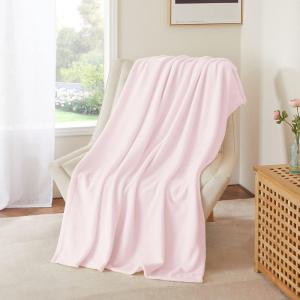 imageNICETOWN Soft Blanket King Size Fleece Warm Fuzzy Throw for BedSofa Lightweight 300GSM Microplush Ultra Warm Blanket 90quot x 108quot GreyPink