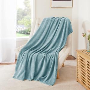 imageNICETOWN Soft Blanket King Size Fleece Warm Fuzzy Throw for BedSofa Lightweight 300GSM Microplush Ultra Warm Blanket 90quot x 108quot GreyStone Blue