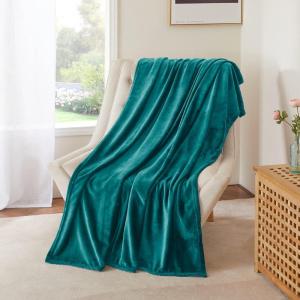 imageNICETOWN Soft Blanket King Size Fleece Warm Fuzzy Throw for BedSofa Lightweight 300GSM Microplush Ultra Warm Blanket 90quot x 108quot GreyTeal