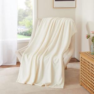 imageNICETOWN Soft Blanket King Size Fleece Warm Fuzzy Throw for BedSofa Lightweight 300GSM Microplush Ultra Warm Blanket 90quot x 108quot GreyWhitee