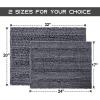 imageNICETOWN Grey Bathroom Rug Sets Extra Thick Bath Rugs for Bathroom AntiSlip Soft Plush Chenille Shaggy Bath Mats Living Room Bedroom Mats Water Absorbent Floor Carpets 20 x 32 Plus 17 x 24Grey