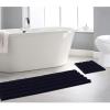 imageNICETOWN Grey Bathroom Rug Sets Extra Thick Bath Rugs for Bathroom AntiSlip Soft Plush Chenille Shaggy Bath Mats Living Room Bedroom Mats Water Absorbent Floor Carpets 20 x 32 Plus 17 x 24Black