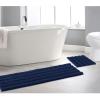 imageNICETOWN Grey Bathroom Rug Sets Extra Thick Bath Rugs for Bathroom AntiSlip Soft Plush Chenille Shaggy Bath Mats Living Room Bedroom Mats Water Absorbent Floor Carpets 20 x 32 Plus 17 x 24Navy
