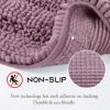 imageNICETOWN Grey Bathroom Rug Sets Extra Thick Bath Rugs for Bathroom AntiSlip Soft Plush Chenille Shaggy Bath Mats Living Room Bedroom Mats Water Absorbent Floor Carpets 20 x 32 Plus 17 x 24Mauve