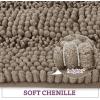 imageNICETOWN Grey Bathroom Rug Sets Extra Thick Bath Rugs for Bathroom AntiSlip Soft Plush Chenille Shaggy Bath Mats Living Room Bedroom Mats Water Absorbent Floor Carpets 20 x 32 Plus 17 x 24Taupe
