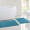 imageNICETOWN Grey Bathroom Rug Sets Extra Thick Bath Rugs for Bathroom AntiSlip Soft Plush Chenille Shaggy Bath Mats Living Room Bedroom Mats Water Absorbent Floor Carpets 20 x 32 Plus 17 x 24Teal Blue