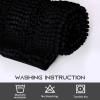 imageNICETOWN Grey Bathroom Rug Sets Extra Thick Bath Rugs for Bathroom AntiSlip Soft Plush Chenille Shaggy Bath Mats Living Room Bedroom Mats Water Absorbent Floor Carpets 20 x 32 Plus 17 x 24Black