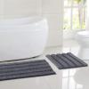 imageNICETOWN Grey Bathroom Rug Sets Extra Thick Bath Rugs for Bathroom AntiSlip Soft Plush Chenille Shaggy Bath Mats Living Room Bedroom Mats Water Absorbent Floor Carpets 20 x 32 Plus 17 x 24Grey
