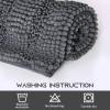 imageNICETOWN Grey Bathroom Rug Sets Extra Thick Bath Rugs for Bathroom AntiSlip Soft Plush Chenille Shaggy Bath Mats Living Room Bedroom Mats Water Absorbent Floor Carpets 20 x 32 Plus 17 x 24Grey