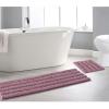 imageNICETOWN Grey Bathroom Rug Sets Extra Thick Bath Rugs for Bathroom AntiSlip Soft Plush Chenille Shaggy Bath Mats Living Room Bedroom Mats Water Absorbent Floor Carpets 20 x 32 Plus 17 x 24Mauve