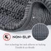 imageNICETOWN Grey Bathroom Rug Sets Extra Thick Bath Rugs for Bathroom AntiSlip Soft Plush Chenille Shaggy Bath Mats Living Room Bedroom Mats Water Absorbent Floor Carpets 20 x 32 Plus 17 x 24Grey