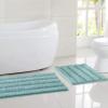 imageNICETOWN Grey Bathroom Rug Sets Extra Thick Bath Rugs for Bathroom AntiSlip Soft Plush Chenille Shaggy Bath Mats Living Room Bedroom Mats Water Absorbent Floor Carpets 20 x 32 Plus 17 x 24Eggshell Green