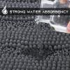 imageNICETOWN Grey Bathroom Rug Sets Extra Thick Bath Rugs for Bathroom AntiSlip Soft Plush Chenille Shaggy Bath Mats Living Room Bedroom Mats Water Absorbent Floor Carpets 20 x 32 Plus 17 x 24Grey