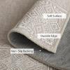 imageNICETOWN 8x10 Large Washable Pink Area Rug  Boho NonSlip Folable Rug Stain Resistant Oriental Medallion Living Room Carpet for Girls Room Kitchen Laundry Bathroom Bedroom Light PinkBeige
