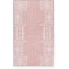 imageNICETOWN 8x10 Large Washable Pink Area Rug  Boho NonSlip Folable Rug Stain Resistant Oriental Medallion Living Room Carpet for Girls Room Kitchen Laundry Bathroom Bedroom Light PinkPink