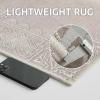 imageNICETOWN 8x10 Large Washable Pink Area Rug  Boho NonSlip Folable Rug Stain Resistant Oriental Medallion Living Room Carpet for Girls Room Kitchen Laundry Bathroom Bedroom Light PinkBeige