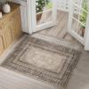 imageNICETOWN 8x10 Large Washable Pink Area Rug  Boho NonSlip Folable Rug Stain Resistant Oriental Medallion Living Room Carpet for Girls Room Kitchen Laundry Bathroom Bedroom Light PinkBrown