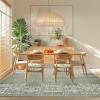 imageNICETOWN 8x10 Large Washable Pink Area Rug  Boho NonSlip Folable Rug Stain Resistant Oriental Medallion Living Room Carpet for Girls Room Kitchen Laundry Bathroom Bedroom Light PinkSage Green
