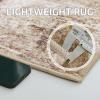 imageNICETOWN 8x10 Large Washable Pink Area Rug  Boho NonSlip Folable Rug Stain Resistant Oriental Medallion Living Room Carpet for Girls Room Kitchen Laundry Bathroom Bedroom Light PinkSandy Yellow