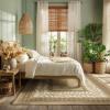 imageNICETOWN 8x10 Large Washable Pink Area Rug  Boho NonSlip Folable Rug Stain Resistant Oriental Medallion Living Room Carpet for Girls Room Kitchen Laundry Bathroom Bedroom Light PinkNatural