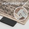 imageNICETOWN 8x10 Large Washable Pink Area Rug  Boho NonSlip Folable Rug Stain Resistant Oriental Medallion Living Room Carpet for Girls Room Kitchen Laundry Bathroom Bedroom Light PinkBrown
