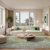 imageNICETOWN 8x10 Large Washable Pink Area Rug  Boho NonSlip Folable Rug Stain Resistant Oriental Medallion Living Room Carpet for Girls Room Kitchen Laundry Bathroom Bedroom Light PinkSage Green