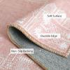 imageNICETOWN 8x10 Large Washable Pink Area Rug  Boho NonSlip Folable Rug Stain Resistant Oriental Medallion Living Room Carpet for Girls Room Kitchen Laundry Bathroom Bedroom Light PinkPink