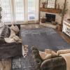 imageNICETOWN 8x10 Large Washable Pink Area Rug  Boho NonSlip Folable Rug Stain Resistant Oriental Medallion Living Room Carpet for Girls Room Kitchen Laundry Bathroom Bedroom Light PinkDark Grey