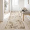 imageNICETOWN 8x10 Large Washable Pink Area Rug  Boho NonSlip Folable Rug Stain Resistant Oriental Medallion Living Room Carpet for Girls Room Kitchen Laundry Bathroom Bedroom Light PinkSandy Yellow