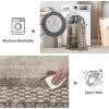 imageNICETOWN 8x10 Large Washable Pink Area Rug  Boho NonSlip Folable Rug Stain Resistant Oriental Medallion Living Room Carpet for Girls Room Kitchen Laundry Bathroom Bedroom Light PinkBrown