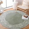 imageNICETOWN 8x10 Large Washable Pink Area Rug  Boho NonSlip Folable Rug Stain Resistant Oriental Medallion Living Room Carpet for Girls Room Kitchen Laundry Bathroom Bedroom Light PinkSage Green