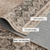 imageNICETOWN 8x10 Large Washable Pink Area Rug  Boho NonSlip Folable Rug Stain Resistant Oriental Medallion Living Room Carpet for Girls Room Kitchen Laundry Bathroom Bedroom Light PinkBrown
