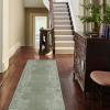 imageNICETOWN 8x10 Large Washable Pink Area Rug  Boho NonSlip Folable Rug Stain Resistant Oriental Medallion Living Room Carpet for Girls Room Kitchen Laundry Bathroom Bedroom Light PinkSage Green