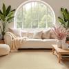 imageNICETOWN 8x10 White Washable Area Rug for Bedroom Thin Washable Rug for Living Room NonSlip Door Mat Ultra Soft for Bedroom Living Room Kitchen Home Office White and BrownNatural