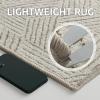 imageNICETOWN 8x10 White Washable Area Rug for Bedroom Thin Washable Rug for Living Room NonSlip Door Mat Ultra Soft for Bedroom Living Room Kitchen Home Office White and BrownBrown