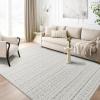 imageNICETOWN 8x10 White Washable Area Rug for Bedroom Thin Washable Rug for Living Room NonSlip Door Mat Ultra Soft for Bedroom Living Room Kitchen Home Office White and BrownSandy Grey