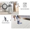 imageNICETOWN 8x10 White Washable Area Rug for Bedroom Thin Washable Rug for Living Room NonSlip Door Mat Ultra Soft for Bedroom Living Room Kitchen Home Office White and BrownSandy Grey