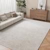 imageNICETOWN 8x10 White Washable Area Rug for Bedroom Thin Washable Rug for Living Room NonSlip Door Mat Ultra Soft for Bedroom Living Room Kitchen Home Office White and BrownBrown