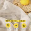 imageNICETOWN Linen Curtains for Windows 84 inch Length Rod Pocket ampamp Back Tab Semi Sheer Linen Curtains ampamp Drapes Privacy with Light Through for BedroomLiving Room Natural W52 x L84 2 PiecesBeige
