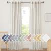imageNICETOWN Linen Curtains for Windows 84 inch Length Rod Pocket ampamp Back Tab Semi Sheer Linen Curtains ampamp Drapes Privacy with Light Through for BedroomLiving Room Natural W52 x L84 2 PiecesNatural