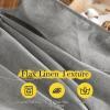 imageNICETOWN Linen Curtains for Windows 84 inch Length Rod Pocket ampamp Back Tab Semi Sheer Linen Curtains ampamp Drapes Privacy with Light Through for BedroomLiving Room Natural W52 x L84 2 PiecesCharcoal Gray