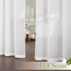 imageNICETOWN Linen Curtains for Windows 84 inch Length Rod Pocket ampamp Back Tab Semi Sheer Linen Curtains ampamp Drapes Privacy with Light Through for BedroomLiving Room Natural W52 x L84 2 PiecesWhite