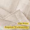 imageNICETOWN Linen Curtains for Windows 84 inch Length Rod Pocket ampamp Back Tab Semi Sheer Linen Curtains ampamp Drapes Privacy with Light Through for BedroomLiving Room Natural W52 x L84 2 PiecesBeige