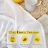 imageNICETOWN Linen Curtains for Windows 84 inch Length Rod Pocket ampamp Back Tab Semi Sheer Linen Curtains ampamp Drapes Privacy with Light Through for BedroomLiving Room Natural W52 x L84 2 PiecesWhite