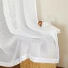 imageNICETOWN Linen Curtains for Windows 84 inch Length Rod Pocket ampamp Back Tab Semi Sheer Linen Curtains ampamp Drapes Privacy with Light Through for BedroomLiving Room Natural W52 x L84 2 PiecesWhite