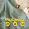 imageNICETOWN Linen Curtains for Windows 84 inch Length Rod Pocket ampamp Back Tab Semi Sheer Linen Curtains ampamp Drapes Privacy with Light Through for BedroomLiving Room Natural W52 x L84 2 PiecesOlive Green