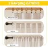 imageNICETOWN Linen Curtains for Windows 84 inch Length Rod Pocket ampamp Back Tab Semi Sheer Linen Curtains ampamp Drapes Privacy with Light Through for BedroomLiving Room Natural W52 x L84 2 PiecesBeige
