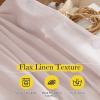 imageNICETOWN Linen Curtains for Windows 84 inch Length Rod Pocket ampamp Back Tab Semi Sheer Linen Curtains ampamp Drapes Privacy with Light Through for BedroomLiving Room Natural W52 x L84 2 PiecesBlush Pink