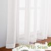imageNICETOWN White Linen Curtains 84 inch Length Tab Top Soft Semi Sheer Flax Window Treatments Privacy with Light Filtering Vertical Drapes for BedroomLiving Room W52 x L84 2 PanelsWhite